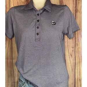 Travis Mathew Women's Golf Polo Purple Heather Embroidered Panda Logo Size Large